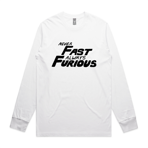 Never Fast Always Furious Tee by Lonely Kids Club. All clothing from our T-shirts to our shorts and hoodies are ethically made, and printed packed and shipped from Sydney.