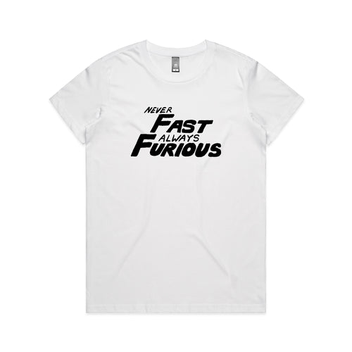 Never Fast Always Furious Tee by Lonely Kids Club. All clothing from our T-shirts to our shorts and hoodies are ethically made, and printed packed and shipped from Sydney.