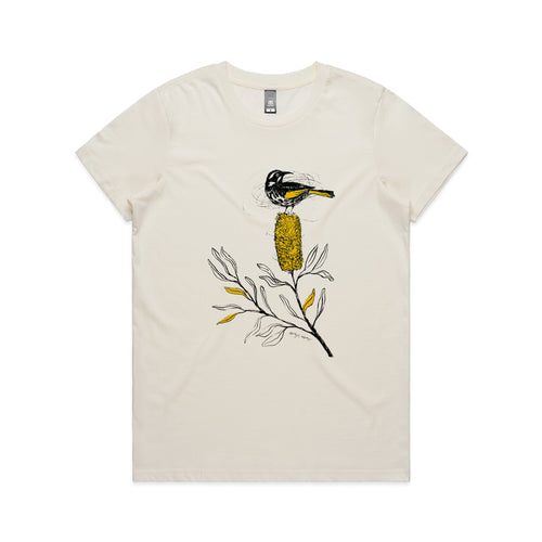 New Holland Honeyeater Tee by Lonely Kids Club. All clothing from our T-shirts to our shorts and hoodies are ethically made, and printed packed and shipped from Sydney.