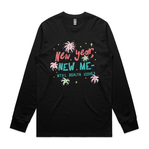 New Year, New Me Tee by Lonely Kids Club. All clothing from our T-shirts to our shorts and hoodies are ethically made, and printed packed and shipped from Sydney.