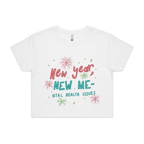 New Year, New Me Tee by Lonely Kids Club. All clothing from our T-shirts to our shorts and hoodies are ethically made, and printed packed and shipped from Sydney.