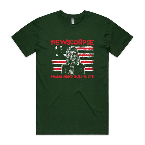 Newscorpse Tee by Lonely Kids Club. All clothing from our T-shirts to our shorts and hoodies are ethically made, and printed packed and shipped from Sydney.