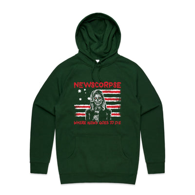 Newscorpse Hoodie by Lonely Kids Club. All clothing from our T-shirts to our shorts and hoodies are ethically made, and printed packed and shipped from Sydney.