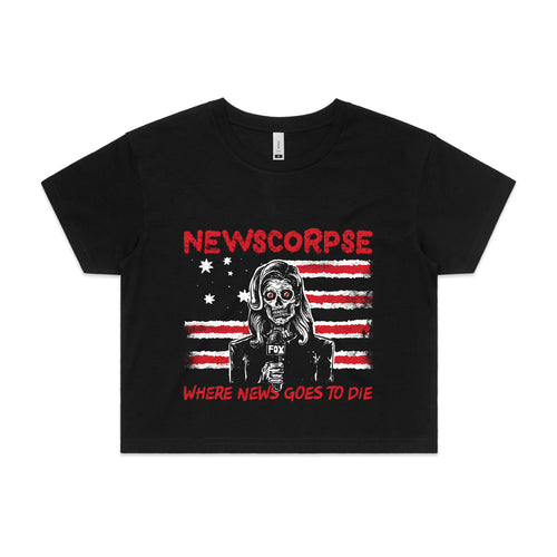 Newscorpse Tee by Lonely Kids Club. All clothing from our T-shirts to our shorts and hoodies are ethically made, and printed packed and shipped from Sydney.
