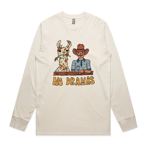 No Dramas Tee by Lonely Kids Club. All clothing from our T-shirts to our shorts and hoodies are ethically made, and printed packed and shipped from Sydney.