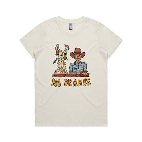 No Dramas Tee by Lonely Kids Club. All clothing from our T-shirts to our shorts and hoodies are ethically made, and printed packed and shipped from Sydney.