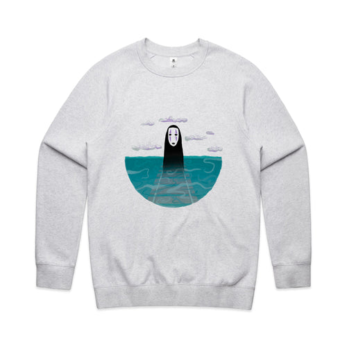 No-Face Tracks Jumper by Lonely Kids Club. All clothing from our T-shirts to our shorts and hoodies are ethically made, and printed packed and shipped from Sydney.