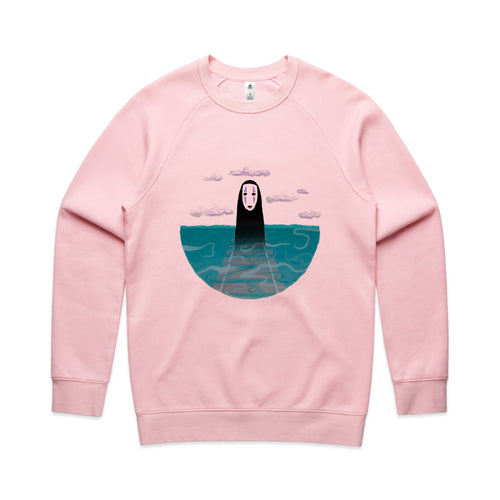 No-Face Tracks Jumper by Lonely Kids Club. All clothing from our T-shirts to our shorts and hoodies are ethically made, and printed packed and shipped from Sydney.