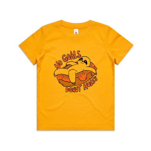 No Goals Kids Tee by Lonely Kids Club. All clothing from our T-shirts to our shorts and hoodies are ethically made, and printed packed and shipped from Sydney.
