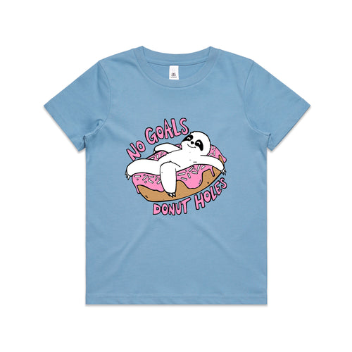 No Goals Kids Tee by Lonely Kids Club. All clothing from our T-shirts to our shorts and hoodies are ethically made, and printed packed and shipped from Sydney.