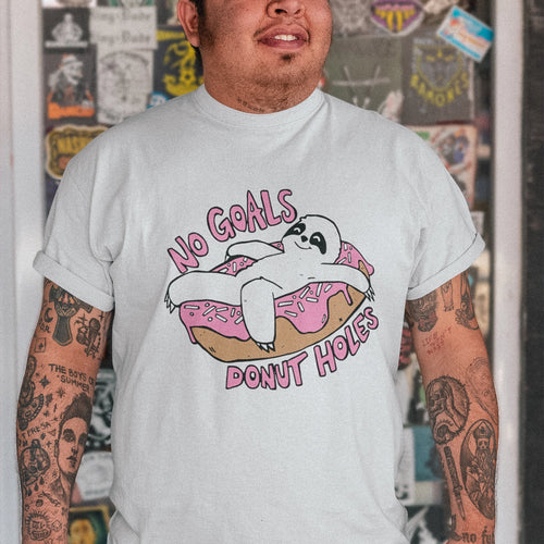 No Goals Tee by Lonely Kids Club. All clothing from our T-shirts to our shorts and hoodies are ethically made, and printed packed and shipped from Sydney.