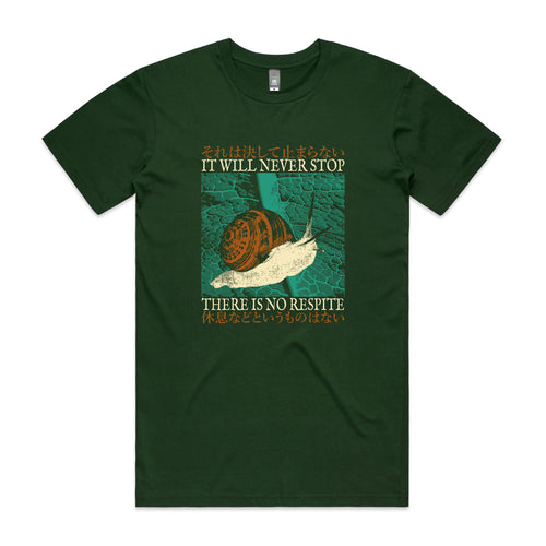 No Respite Tee by Lonely Kids Club. All clothing from our T-shirts to our shorts and hoodies are ethically made, and printed packed and shipped from Sydney.