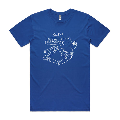 No Rest Tee by Lonely Kids Club. All clothing from our T-shirts to our shorts and hoodies are ethically made, and printed packed and shipped from Sydney.