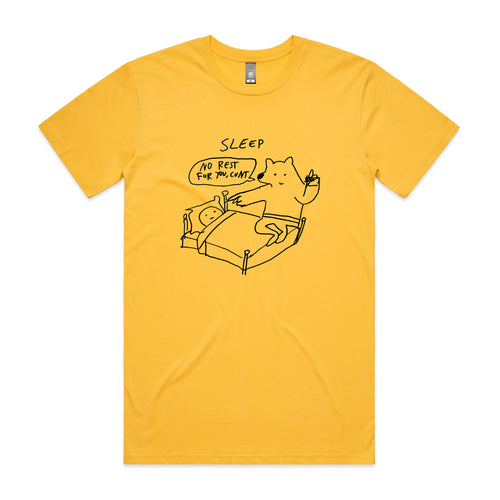 No Rest Tee by Lonely Kids Club. All clothing from our T-shirts to our shorts and hoodies are ethically made, and printed packed and shipped from Sydney.