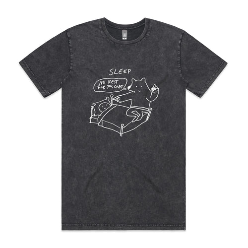 No Rest Tee by Lonely Kids Club. All clothing from our T-shirts to our shorts and hoodies are ethically made, and printed packed and shipped from Sydney.