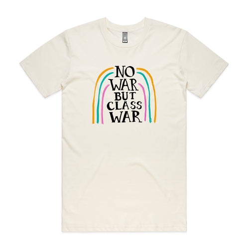 No War But Class War Tee by Lonely Kids Club. All clothing from our T-shirts to our shorts and hoodies are ethically made, and printed packed and shipped from Sydney.