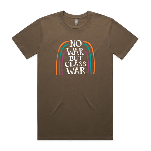 No War But Class War Tee by Lonely Kids Club. All clothing from our T-shirts to our shorts and hoodies are ethically made, and printed packed and shipped from Sydney.