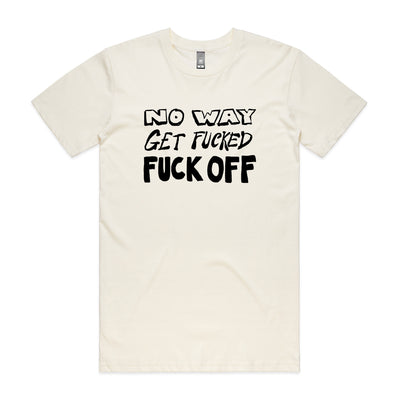 No Way Tee by Lonely Kids Club. All clothing from our T-shirts to our shorts and hoodies are ethically made, and printed packed and shipped from Sydney.