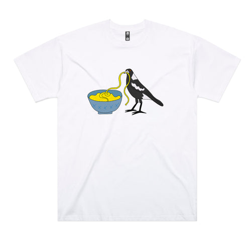 Noodle Maggie Tee by Lonely Kids Club. All clothing from our T-shirts to our shorts and hoodies are ethically made, and printed packed and shipped from Sydney.