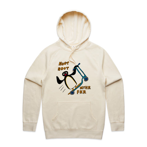 Noot Noot Hoodie by Lonely Kids Club. All clothing from our T-shirts to our shorts and hoodies are ethically made, and printed packed and shipped from Sydney.