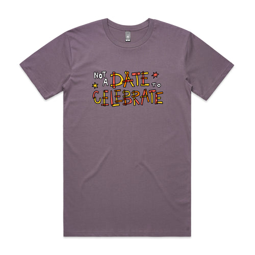 Not A Date To Celebrate Charity Tee by Lonely Kids Club. All clothing from our T-shirts to our shorts and hoodies are ethically made, and printed packed and shipped from Sydney.
