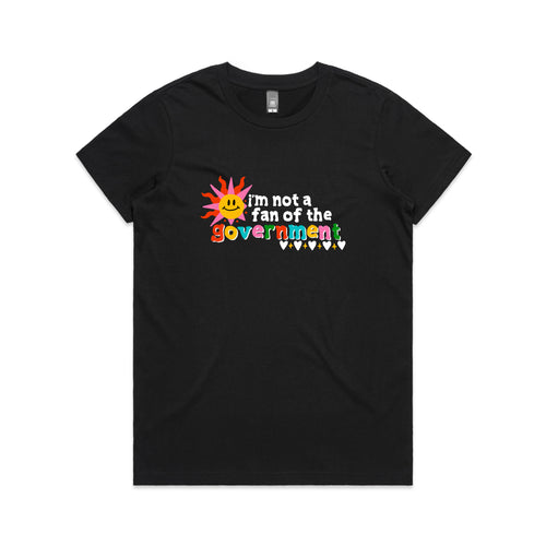 Not A Fan Tee by Lonely Kids Club. All clothing from our T-shirts to our shorts and hoodies are ethically made, and printed packed and shipped from Sydney.