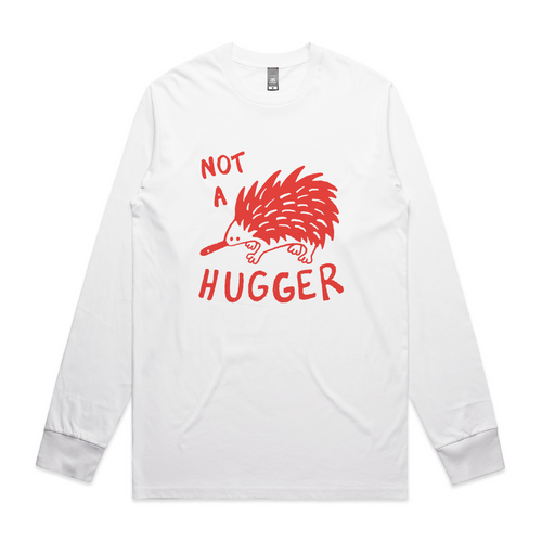 Not A Hugger Tee by Lonely Kids Club. All clothing from our T-shirts to our shorts and hoodies are ethically made, and printed packed and shipped from Sydney.