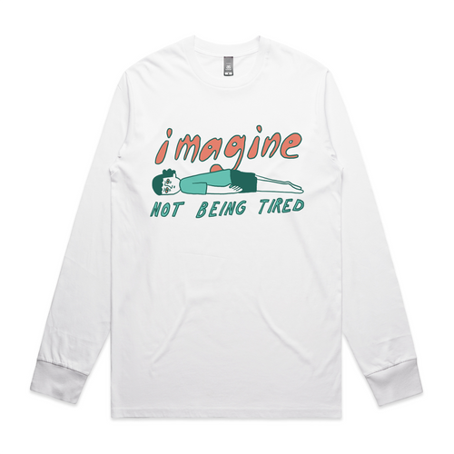 Not Being Tired Tee by Lonely Kids Club. All clothing from our T-shirts to our shorts and hoodies are ethically made, and printed packed and shipped from Sydney.