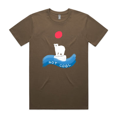 Not Cool Tee by Lonely Kids Club. All clothing from our T-shirts to our shorts and hoodies are ethically made, and printed packed and shipped from Sydney.