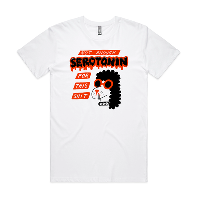 Not Enough Serotonin by Lonely Kids Club. All clothing from our T-shirts to our shorts and hoodies are ethically made, and printed packed and shipped from Sydney.
