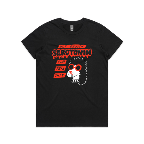 Not Enough Serotonin by Lonely Kids Club. All clothing from our T-shirts to our shorts and hoodies are ethically made, and printed packed and shipped from Sydney.