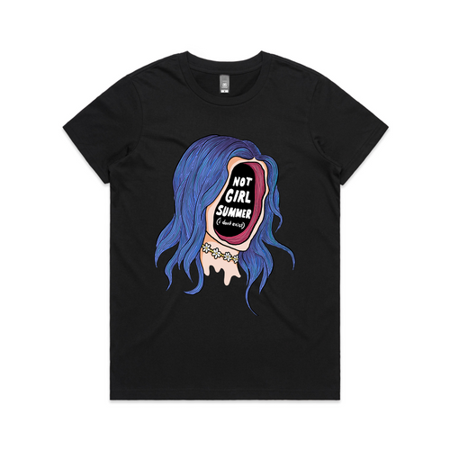 Not Girl Summer Tee by Lonely Kids Club. All clothing from our T-shirts to our shorts and hoodies are ethically made, and printed packed and shipped from Sydney.