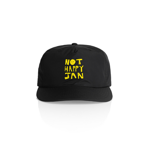 Not Happy Jan Cap by Lonely Kids Club. All clothing from our T-shirts to our shorts and hoodies are ethically made, and printed packed and shipped from Sydney.