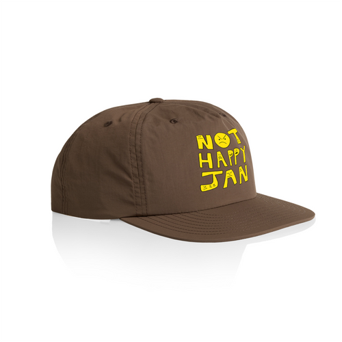 Not Happy Jan Cap by Lonely Kids Club. All clothing from our T-shirts to our shorts and hoodies are ethically made, and printed packed and shipped from Sydney.