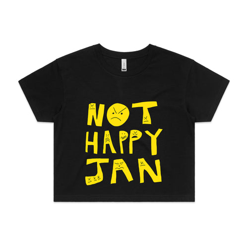 Not Happy Jan Tee by Lonely Kids Club. All clothing from our T-shirts to our shorts and hoodies are ethically made, and printed packed and shipped from Sydney.