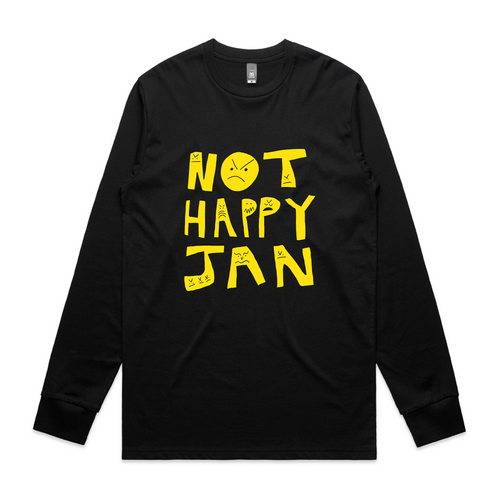 Not Happy Jan Tee by Lonely Kids Club. All clothing from our T-shirts to our shorts and hoodies are ethically made, and printed packed and shipped from Sydney.