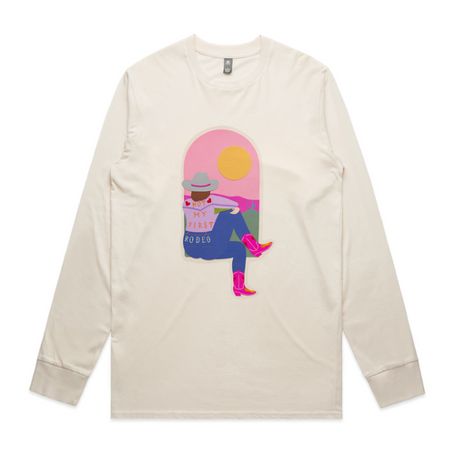Not My First Rodeo Tee by Lonely Kids Club. All clothing from our T-shirts to our shorts and hoodies are ethically made, and printed packed and shipped from Sydney.