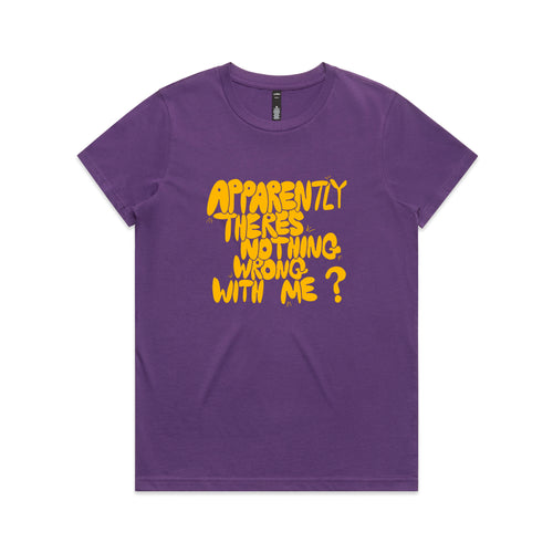 Nothing Wrong With Me Tee by Lonely Kids Club. All clothing from our T-shirts to our shorts and hoodies are ethically made, and printed packed and shipped from Sydney.