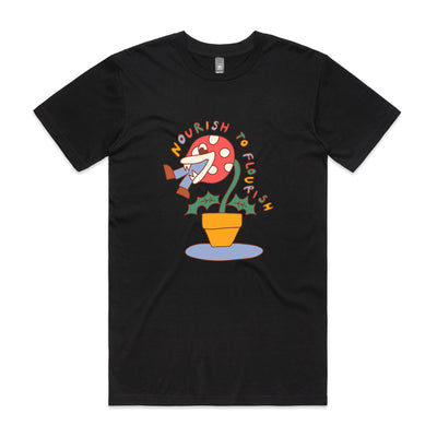 Nourish To Flourish Tee by Lonely Kids Club. All clothing from our T-shirts to our shorts and hoodies are ethically made, and printed packed and shipped from Sydney.