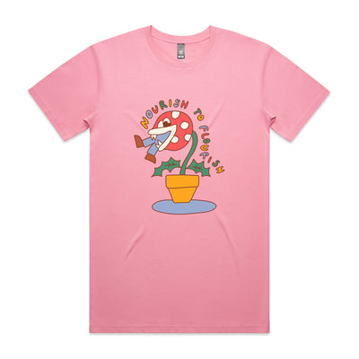 Nourish To Flourish Tee by Lonely Kids Club. All clothing from our T-shirts to our shorts and hoodies are ethically made, and printed packed and shipped from Sydney.