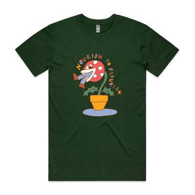 Nourish To Flourish Tee by Lonely Kids Club. All clothing from our T-shirts to our shorts and hoodies are ethically made, and printed packed and shipped from Sydney.