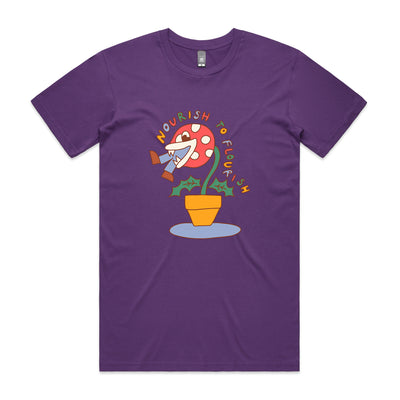 Nourish To Flourish Tee by Lonely Kids Club. All clothing from our T-shirts to our shorts and hoodies are ethically made, and printed packed and shipped from Sydney.