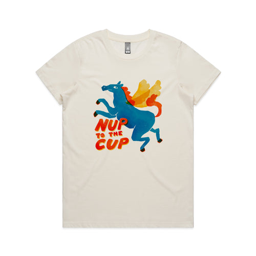 Nup To The Cup Tee by Lonely Kids Club. All clothing from our T-shirts to our shorts and hoodies are ethically made, and printed packed and shipped from Sydney.