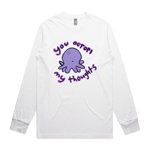 Octopi My Thoughts Tee by Lonely Kids Club. All clothing from our T-shirts to our shorts and hoodies are ethically made, and printed packed and shipped from Sydney.