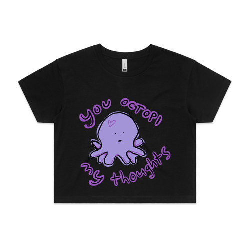 Octopi My Thoughts Tee by Lonely Kids Club. All clothing from our T-shirts to our shorts and hoodies are ethically made, and printed packed and shipped from Sydney.