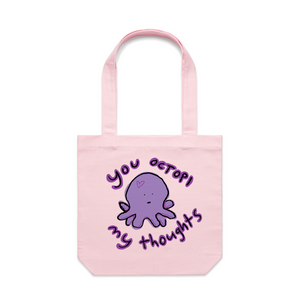Octopi My Thoughts Tote by Lonely Kids Club. All clothing from our T-shirts to our shorts and hoodies are ethically made, and printed packed and shipped from Sydney.