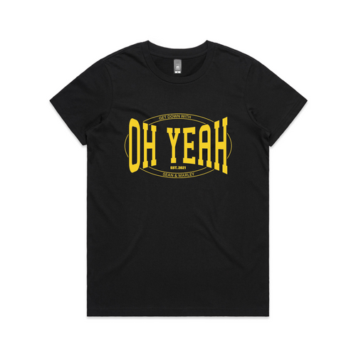 Oh Yeah Tee by Lonely Kids Club. All clothing from our T-shirts to our shorts and hoodies are ethically made, and printed packed and shipped from Sydney.