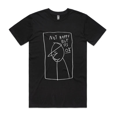 It's Okay To Be Sad Tee by Lonely Kids Club. All clothing from our T-shirts to our shorts and hoodies are ethically made, and printed packed and shipped from Sydney.