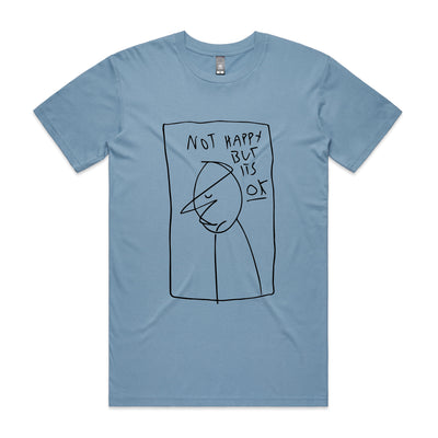 It's Okay To Be Sad Tee by Lonely Kids Club. All clothing from our T-shirts to our shorts and hoodies are ethically made, and printed packed and shipped from Sydney.