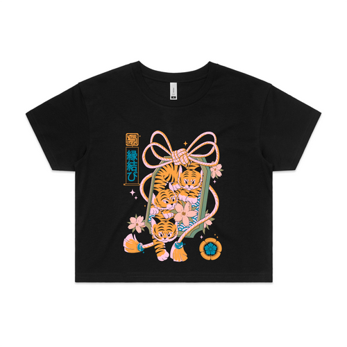 Omamuri Tigers Tee by Lonely Kids Club. All clothing from our T-shirts to our shorts and hoodies are ethically made, and printed packed and shipped from Sydney.